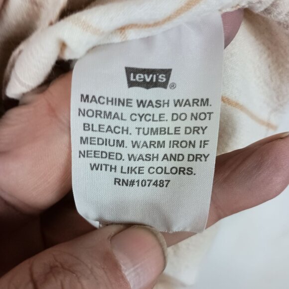 Levis Jeanswear Mens Plaid Windowpane Short Sleeve Pearl Snap Western Shirt XL - Picture 5 of 7